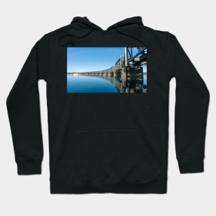 Curving lines of historic steel truss railway bridge Hoodie